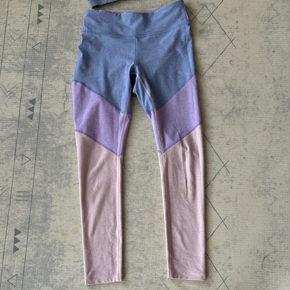 Outdoor Voices Colorblock Leggings in Blue, Purple, and Pink